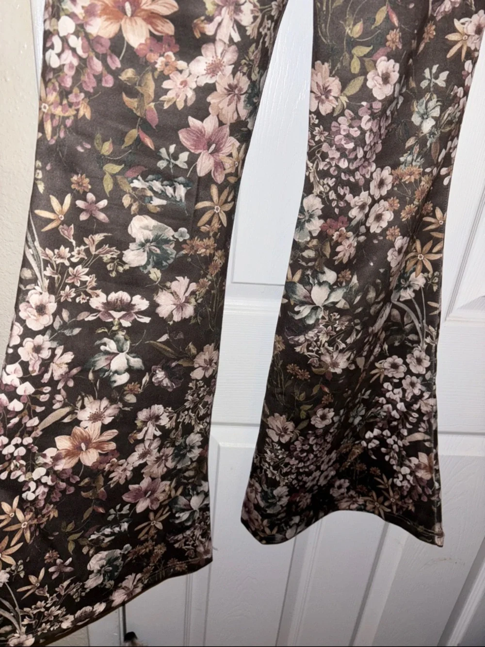 Fashion Nova Brown Floral Boot Cut Pants / Flare Bottom - Picture 7 of 9